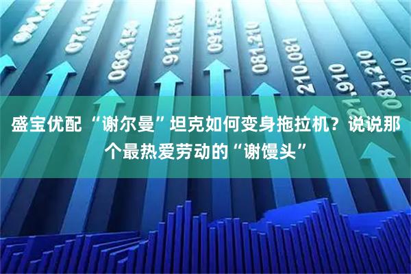 盛宝优配 “谢尔曼”坦克如何变身拖拉机？说说那个最热爱劳动的“谢馒头”